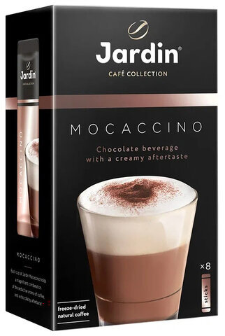 Кофе растворимый порционный JARDIN "3 в 1 Мокачино", КОМПЛЕКТ 8 пакетиков по 18 г, 1692-10