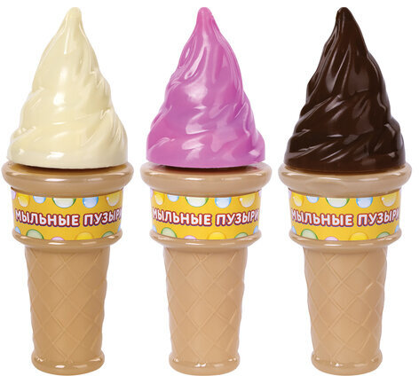 Мыльные пузыри ЮНЛАНДИЯ, 120 мл, "Мороженое", в фигурной баночке, 591176