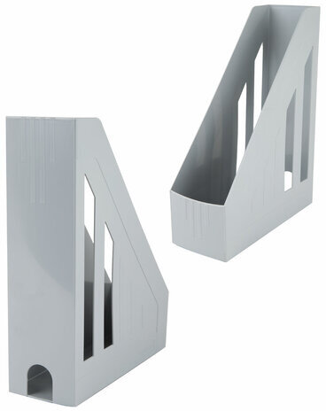 Лоток вертикальный для бумаг BRAUBERG "Contract" (260х85х300 мм), отверстия на торцах, серый, 230887