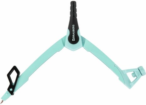 Готовальня BRAUBERG ULTRA, 4 предмета: циркуль 135 мм, запасной грифель, насадка, мятный цвет, 210824