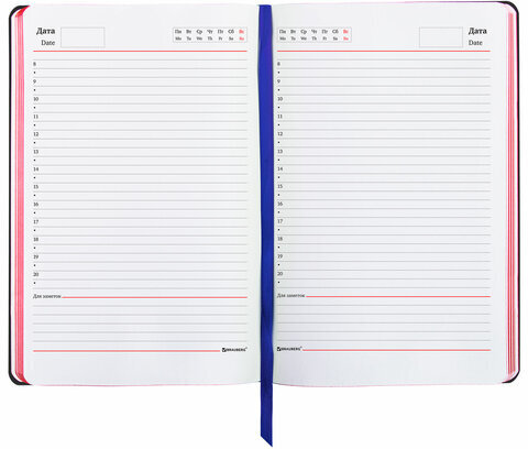 Ежедневник недатированный А5 (138х213 мм), BRAUBERG VISTA, под кожу, гибкий, 136 л., "Romantic", 112043