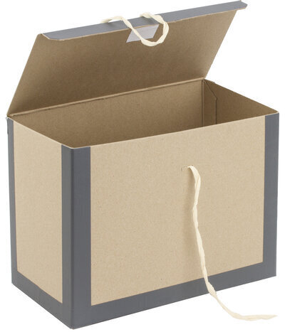 Короб архивный 180х240х330 мм, переплетный картон/бумвинил, завязки, до 1700 л., STAFF, 112160