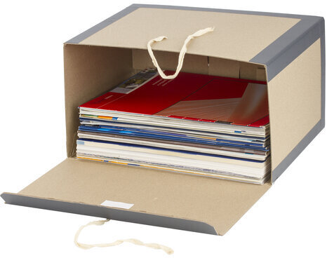 Короб архивный 180х240х330 мм, переплетный картон/бумвинил, завязки, до 1700 л., STAFF, 112160