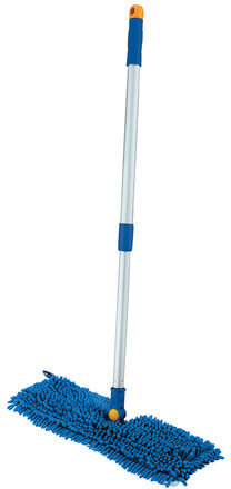 Швабра двусторонняя 40 см, телескопический черенок 130 см (алюминий), резьба 1,6 см, микрофибра, LAIMA, 601465