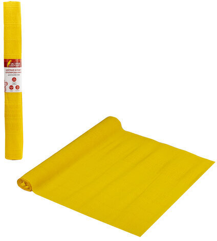 Бумага гофрированная/креповая, 110 г/м2, 50х250 см, ярко-желтая, в рулоне, ОСТРОВ СОКРОВИЩ, 112549