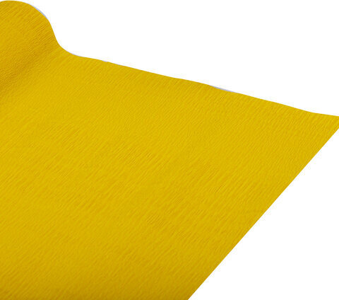 Бумага гофрированная/креповая, 110 г/м2, 50х250 см, ярко-желтая, в рулоне, ОСТРОВ СОКРОВИЩ, 112549
