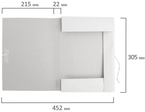 Папка для бумаг с завязками картонная мелованная ОФИСМАГ, гарантированная плотность 320 г/м2, до 200 листов, 124568