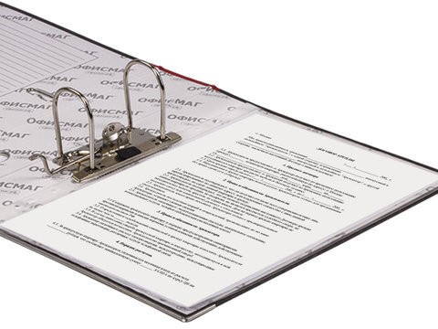 Папка-регистратор ОФИСМАГ, фактура стандарт, с мраморным покрытием, 75 мм, красный корешок, 225584