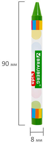 Восковые мелки BRAUBERG KIDS, НАБОР 12 цветов, 271696