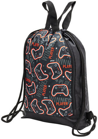 Мешок для обуви ЮНЛАНДИЯ, с ручками, боковой карман на молнии, 46х36 см, "Play game", 271066