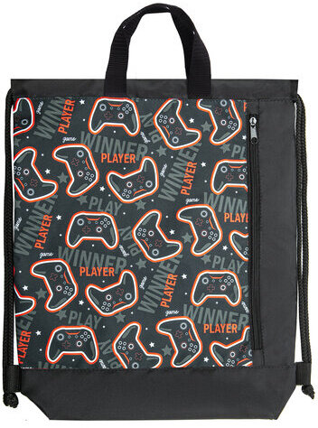 Мешок для обуви ЮНЛАНДИЯ, с ручками, боковой карман на молнии, 46х36 см, "Play game", 271066