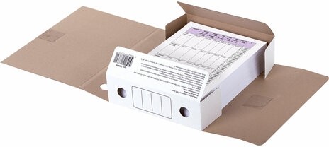 Папка архивная с завязками А4 (325х250 мм), 75 мм, до 700 листов, микрогофрокартон, БЕЛАЯ, STAFF, 128869