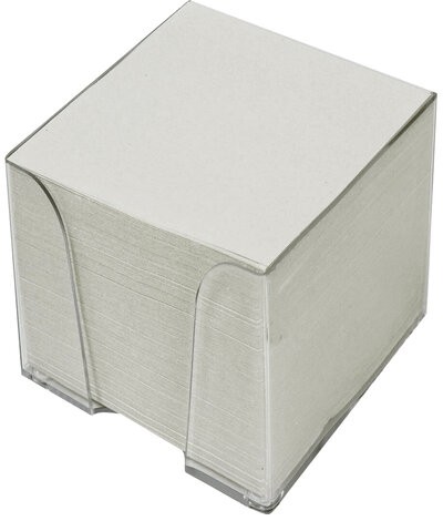 Блок для записей STAFF в подставке прозрачной, куб 9х9х9 см, белый, белизна 70-80%, 129202