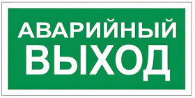Знак вспомогательный &quot;Аварийный выход&quot;, прямоугольник, 300х150 мм, самоклейка, 610039/В 59