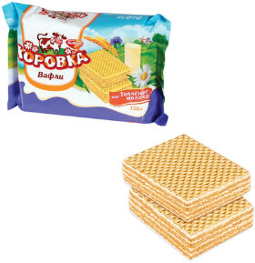 Вафли РОТ ФРОНТ &quot;Коровка&quot;, топленое молоко, 150 г, пакет, РФ06638