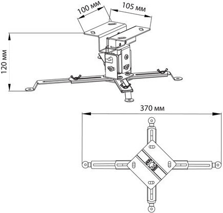 Кронштейн для проекторов настенно-потолочный CACTUS CS-VM-PREC01-WT белый, 23 кг