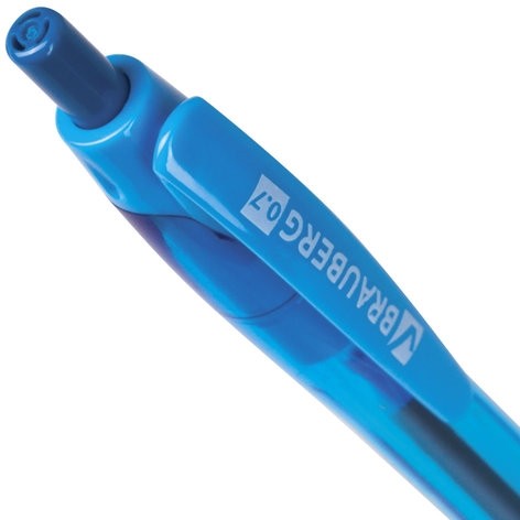 Ручка шариковая масляная автоматическая с грипом BRAUBERG "FRUITY RG", СИНЯЯ, узел 0,7 мм, линия письма 0,35 мм, 142655