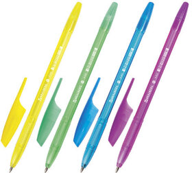 Ручка шариковая BRAUBERG &quot;X-333&quot; NEON, СИНЯЯ, корпус тонированный ассорти, узел 0,7 мм, линия письма 0,35 мм, 142829