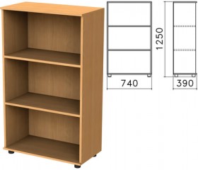 Шкаф (стеллаж) &quot;Монолит&quot;, 740х390х1250 мм, 2 полки, цвет бук бавария, ШМ51.1