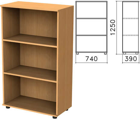 Шкаф (стеллаж) "Монолит", 740х390х1250 мм, 2 полки, цвет бук бавария, ШМ51.1
