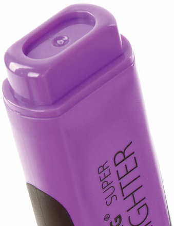 Текстовыделитель BRAUBERG "SUPER", ФИОЛЕТОВЫЙ, прорезиненный корпус, линия 1-5 мм, 151743