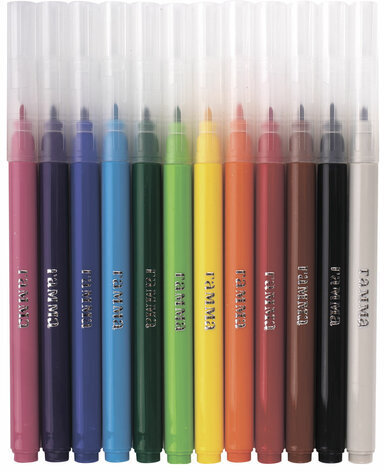 Фломастеры ГАММА "Классические", 12 цветов, вентилируемый колпачок, картонная упаковка, 180319_11