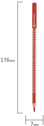 Карандаши цветные BRAUBERG "Бабочки", набор 12 цветов, трехгранные, корпус с полосками, 181285