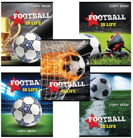 Тетрадь А5, 48 л., BRAUBERG, клетка, выборочный лак, МИРОВОЙ ФУТБОЛ, 402815