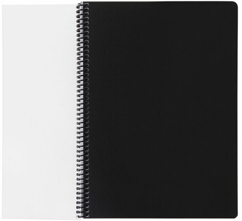 Тетрадь А4, 80 листов, BRAUBERG "Metropolis", спираль пластиковая, клетка, обложка пластик, ЧЕРНЫЙ, 403393