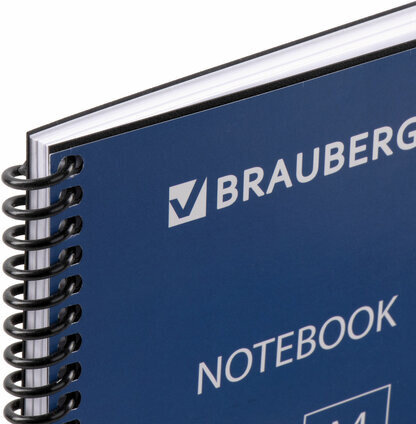 Тетрадь А4, 80 листов, BRAUBERG "Metropolis", спираль пластиковая, клетка, обложка пластик, ЧЕРНЫЙ, 403393