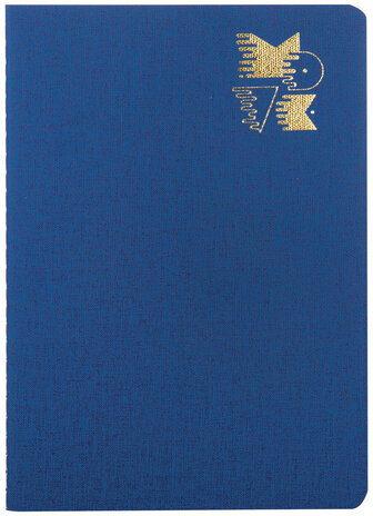 Тетрадь 48 л. в клетку обложка кожзам под рогожку, сшивка, A5 (147х210мм), СИНИЙ, BRAUBERG MOVE, 403843