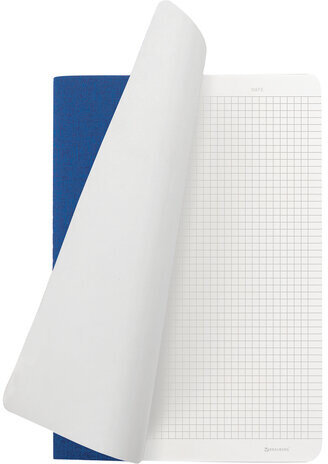 Тетрадь 48 л. в клетку обложка кожзам под рогожку, сшивка, A5 (147х210мм), СИНИЙ, BRAUBERG MOVE, 403843