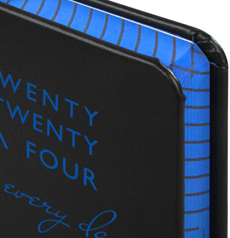 Ежедневник датированный 2024 А5 138x213 мм BRAUBERG "Chameleon", под кожу, черный/синий, 114929