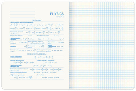 Тетрадь предметная со справочным материалом ORIGINAL 48 л., TWIN лак, ФИЗИКА, клетка, BRAUBERG, 404307
