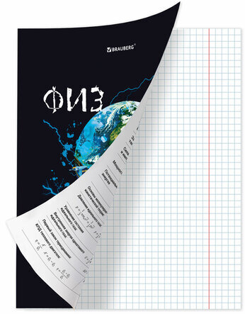Тетрадь предметная со справочным материалом ORIGINAL 48 л., TWIN лак, ФИЗИКА, клетка, BRAUBERG, 404307