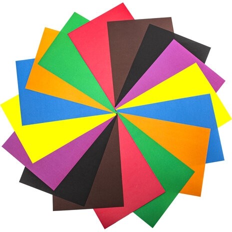 Цветная бумага А4 офсетная, 16 листов, 8 цветов, папка, индивидуальная упаковка, BRAUBERG KIDS, 200х290 мм, "Друзья", 115162