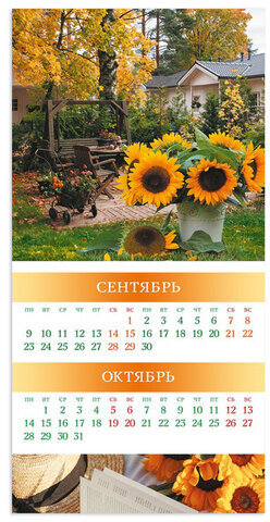 Календарь настенный перекидной на 2024 г., 6 л., 30х30 см, Эконом, "Любимый сад", HATBER, 6Кнп4_29796