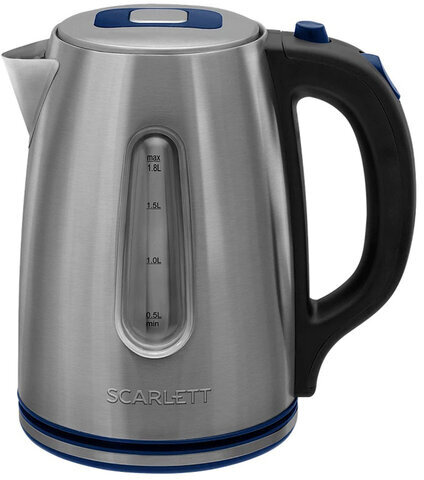 Чайник SCARLETT SC-EK21S72, 1,8 л, 2200 Вт, закрытый нагревательный элемент, стальной