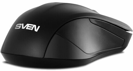Мышь беспроводная SVEN RX-270W, 3 кнопки + 1 колесо-кнопка, оптическая, чёрная, SV-016234