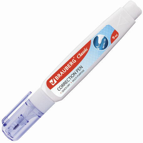 Ручка-корректор BRAUBERG, 9 мл, металлический наконечник, 221675