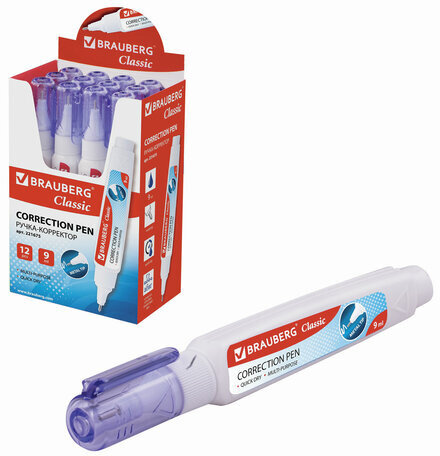 Ручка-корректор BRAUBERG, 9 мл, металлический наконечник, 221675
