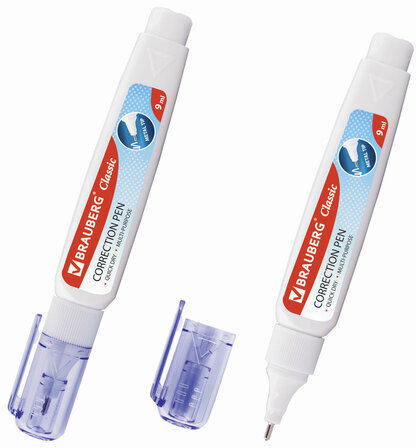 Ручка-корректор BRAUBERG, 9 мл, металлический наконечник, 221675