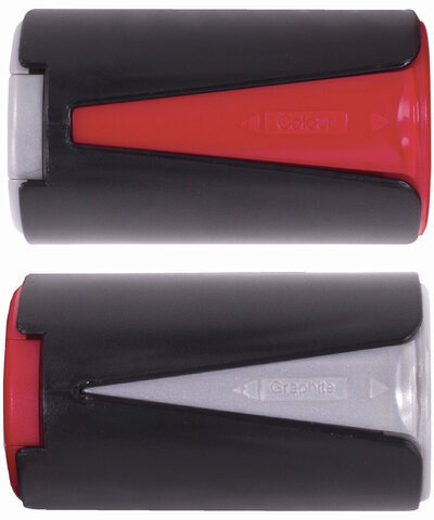 Точилка BRAUBERG "Delta", 2 угла заточки, двусторонняя, пластиковая с контейнером, 223592