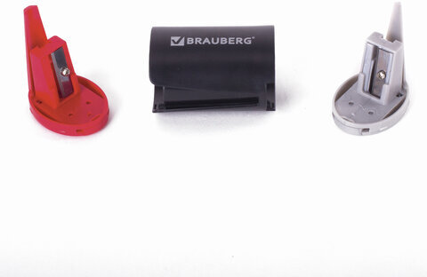 Точилка BRAUBERG "Delta", 2 угла заточки, двусторонняя, пластиковая с контейнером, 223592
