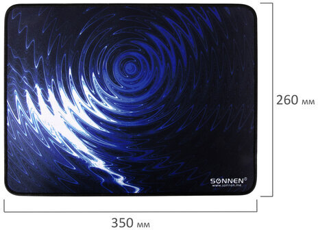 Коврик для мыши игровой SONNEN "CRASHER", резина + ткань, 350х260х4 мм, 513302