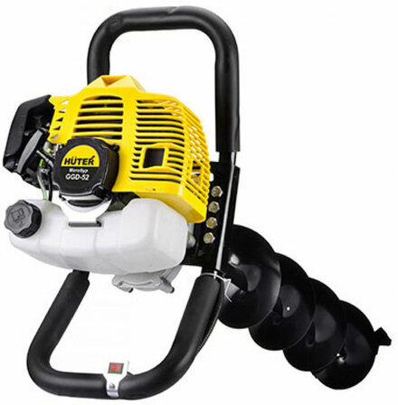 Мотобур HUTER GGD-52, 2,7 л.с., 8700 об/мин, объем двигателя 52 см3, 70/13/1