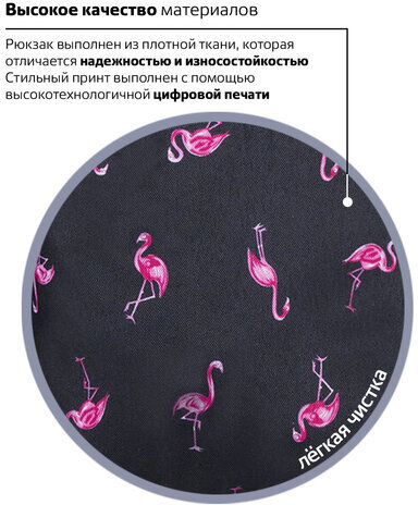 Рюкзак BRAUBERG универсальный, сити-формат, синий, "Фламинго", 20 литров, 41х32х14 см, 226404