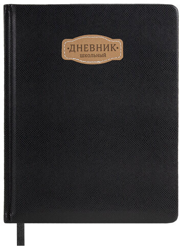 Дневник 1-11 класс 48 л., кожзам (твердая с поролоном), нашивка, BRAUBERG IGUANA, черный, 107225