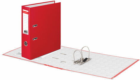 Папка-регистратор BRAUBERG с покрытием из ПВХ, 80 мм, с уголком, красная (удвоенный срок службы), 227192