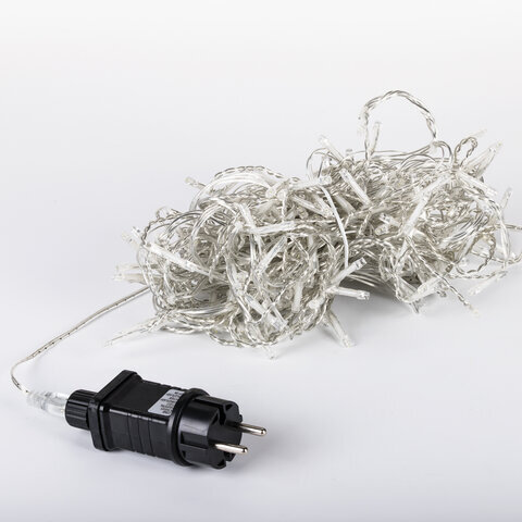 Электрогирлянда-бахрома уличная 6х0,5 м, 180 LED, холодный белый, 220 V, контроллер, ЗОЛОТАЯ СКАЗКА, 591300